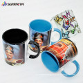 Sunmeta whole sale blank sublimation inner handle color 11oz white mugs